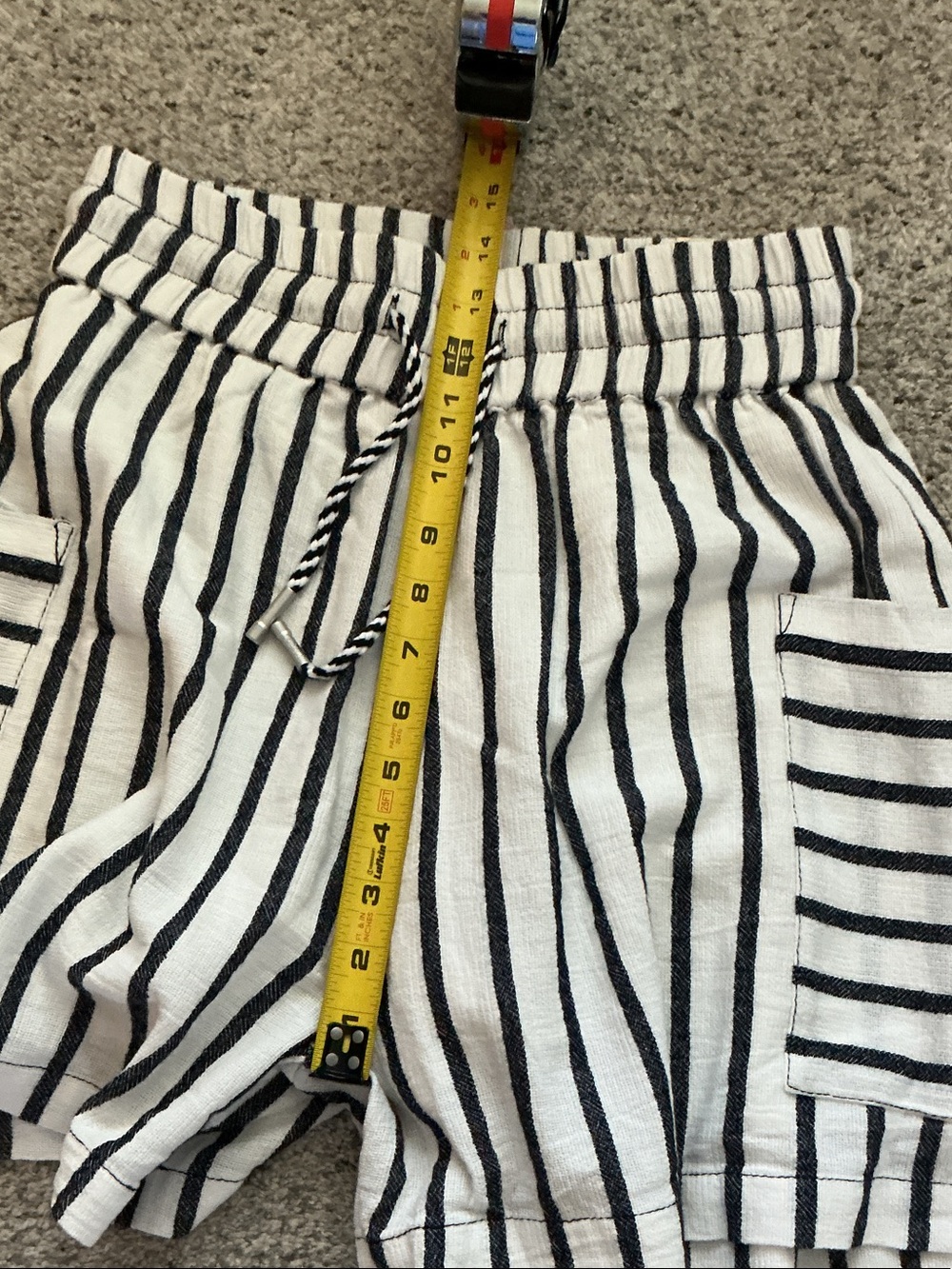 NWT Cotierra Striped Drawstring Women’s Shorts - White & Navy - Picture 6 of 9
